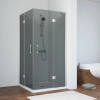 Душевой уголок Vegas Glass AFA NOVO 90 07 07 90x90 см, профиль матовый хром, стекло графитовое