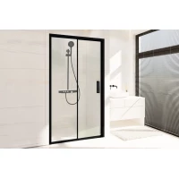 Душевая дверь Royal Bath Accord RB140HS-T-BL 140 см, профиль черный матовый, стекло прозрачное