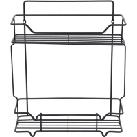 Полка для ванной Milardo Grid GRICS2BM44 31,2 см, двойная, черный матовый