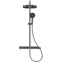 Душевая система AQUAme AQM8010B 300 мм, со смесителем, черный