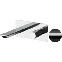 Смеситель для раковины Remer Edge EG515CFP встраиваемый, без донного клапана, черный хром матовый