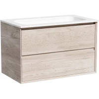 Тумба с раковиной Sancos Marmi 2.0 MR2.080EG + CN7012 81 см, подвесная, дуб галифакс