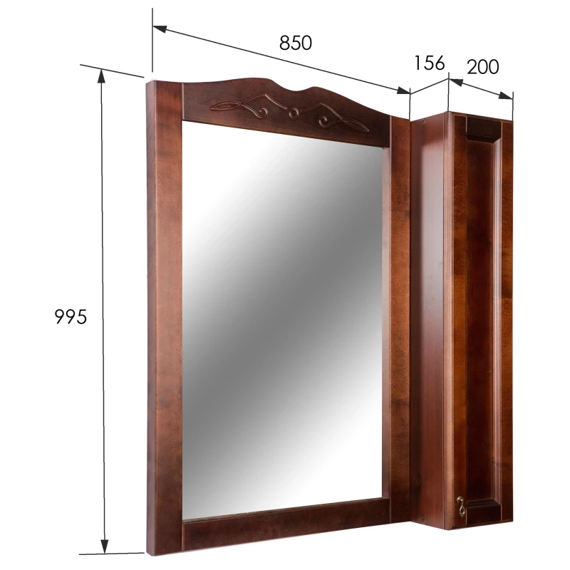 Зеркальный шкаф 85x99,5 см орех антикварный Orange Classic F7-85ZS1