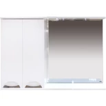 Изображение товара зеркальный шкаф misty куба п-куб-01120-011л 120x80 см l, с подсветкой, выключателем, белый глянец