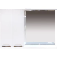 Зеркальный шкаф Misty Куба П-Куб-01120-011Л 120x80 см L, с подсветкой, выключателем, белый глянец