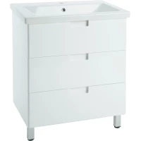 Тумба с раковиной белый глянец 70 см Bellezza Пегас 4630411140017 + 4690311050410