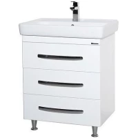 Тумба с раковиной белый глянец 60 см Bellezza Рокко 4635309660011 + 4620000148562