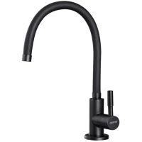Кран для фильтра Gappo G1052-96 гибким изливом, черный матовый