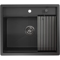Кухонная мойка Granula 6051, ЧЕРНЫЙ МАТОВЫЙ 60x51 см, черный матовый