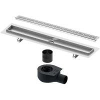Душевой трап (лоток) Tece TECEdrainline quadratum 601500 + 650000 + 660016 + 601551 144,3 см, с решеткой, перфорированный, нержавеющая сталь