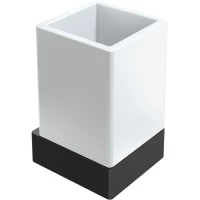 Стакан для зубных щеток Boheme Qubic 10724-B настенный, черный матовый