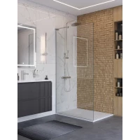 Душевая перегородка BelBagno Uno UNO-L-1-TB-110-C-Cr 110 см, профиль хром, стекло прозрачное