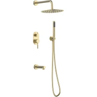 Душевой комплект GID Edessa L070-GB-VD3 250 мм, со смесителем, золотой матовый