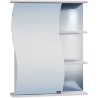 Зеркальный шкаф 55x70 см белый глянец Санта Волна 101009