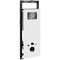 Инсталляция для унитаза WasserKRAFT Salm 27 27TLT.010.ME.WH.PB01 с кнопкой смыва, черный глянец/хром/черный глянец