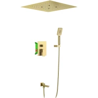 Душевой комплект Timo Selene SX-2039/17SM 400 мм, со смесителем, золотой матовый