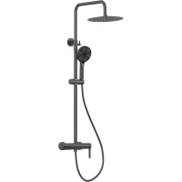 Душевая система GID Aira L020-GM-ND3 250 мм, со смесителем, вороненая сталь матовый