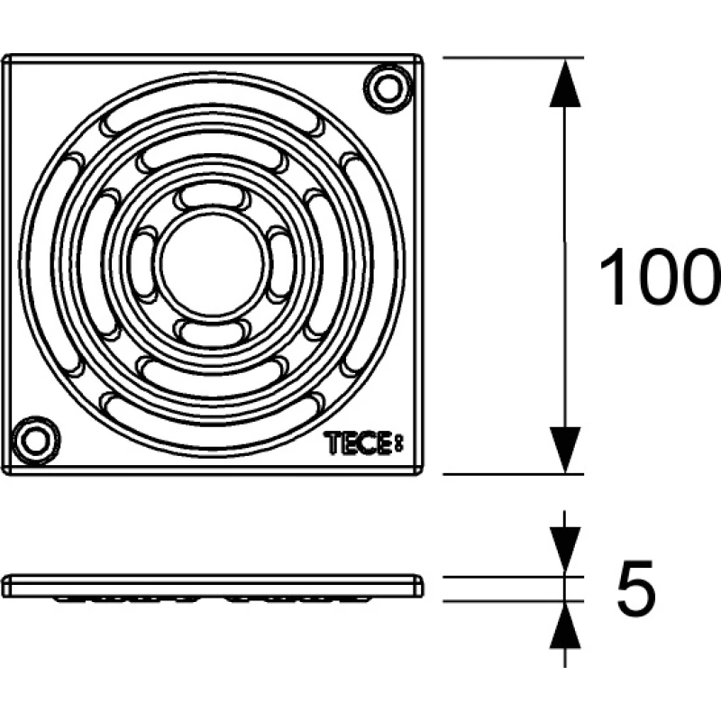 Декоративная решетка 100×100 мм TECE TECEdrainpoint S хром 3665000