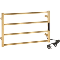 Полотенцесушитель электрический Bemeta Laderra 704153085 370x560, диммер правый, золотой матовый