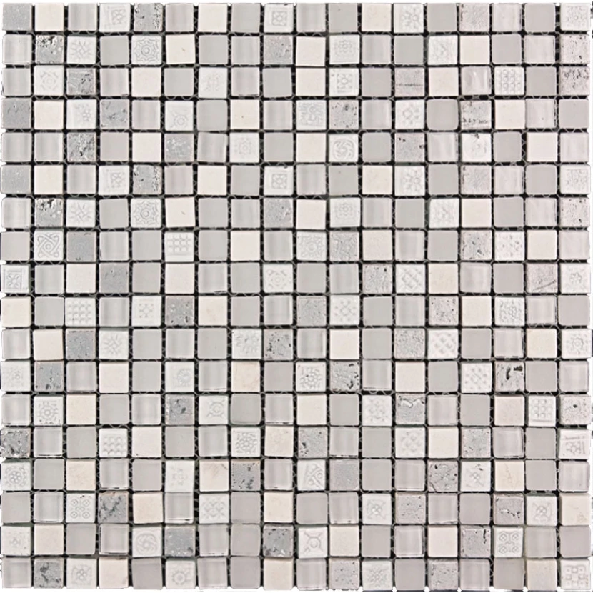 Мозаика Natural Inka BDA-1501 (BDS-1501) Стекло, Мрамор, Агломерат серый 29,8x29,8