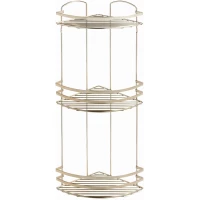 Полка для ванной Tekno-tel LM009G 24x24 см, угловая, тройная, золотой