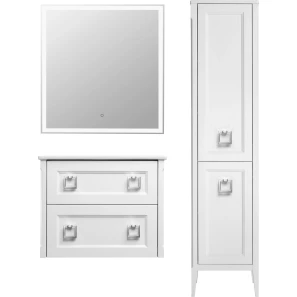 Изображение товара комплект мебели белый матовый 77,6 см asb-woodline рома 4607947232097 + 27654 + 4607947231755