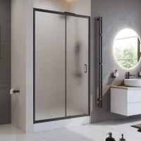Душевая дверь BelBagno Uno UNO-195-BF-1-120-P-NERO 120 см, профиль черный матовый, стекло текстурное