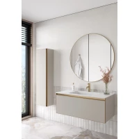 Комплект мебели Armadi Art Quatro Cashmere 790-M1-120-CM-MG-LED + 793-120-W + 545-100-MG 121 см, подвесной, с подсветкой, кашемир матовый