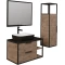 Комплект мебели дуб веллингтон/черный 90 см Grossman Лофт 109001 + GR-4041BW + 209001 - 2