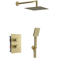 Душевой комплект AQG Alpha 19ALTEC23009 250 мм, с термостатом, золотой матовый