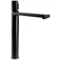 Смеситель для раковины Rea Icon REA-B5681 без донного клапана, золотой/черный матовый