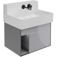 Тумба светло-серый глянец/серый матовый 61,5 см Kerama Marazzi Logica LO.M.65\GRAY