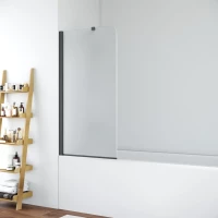 Шторка на ванну Vegas Glass EV LUX ST 76 02M 10 L 76 см L, профиль черный матовый, стекло сатин