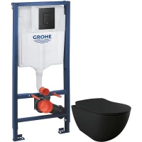 Комплект подвесной унитаз Creavit Free FE322-11SM00E-0000 + KC0903.01.1400E + система инсталляции Grohe 38811kf0