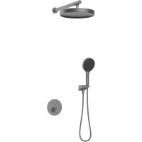 Душевой комплект Kaiser Sano 08277-15 300 мм, с термостатом, вороненая сталь