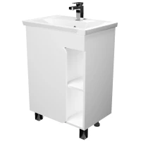 Тумба под раковину 1Marka Nuvo У76055 57 см, напольная, белый глянец