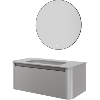 Комплект мебели Armadi Art Voi Luna 782-100-L + 786-100-L без отв. + 545-80-GM 102 см, подвесной, серый матовый