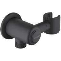 Подключение для душевого шланга с держателем Aquatek Классик AQ2462MB черный матовый