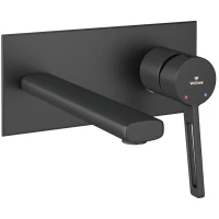 Смеситель для раковины Wellsee ONCE! and forever 182412001 встраиваемый, черный матовый