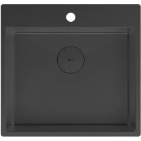 Кухонная мойка Lemark Janga 540 9932112 54x51 см, черный матовый