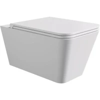 Унитаз подвесной Alice Hide Square 31210109SET безободковый, с сиденьем микролифт, белый матовый