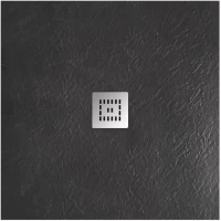 Душевой поддон BelBagno Uno TRAY-MR-UNO-A-90-35-NERO-CR 90x90 см, из литьевого мрамора, квадратный, черный матовый