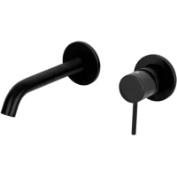 Смеситель для раковины Remer X Style X15PLWBNO встраиваемый, без донного клапана, черный матовый