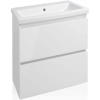 Тумба с раковиной белый глянец 60 см Style Line Даймонд СС-00000500 + ЛС-00000155