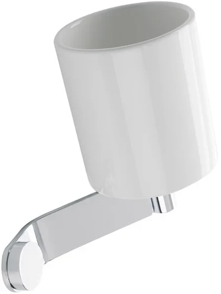 Стакан для зубных щеток Stil Haus Buket BK10(08-BI) настольный, хром/белый держатель для зубных щёток настенный accoona a11103 стекло хром