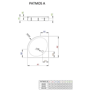 Изображение товара акриловый поддон 90x90 см radaway patmos a 4s99155-03