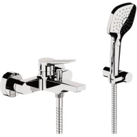 Смеситель для ванны Remer Slash SL02 с душевым гарнитуром, хром
