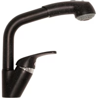 Смеситель для кухни черный Polygran Высокая лейка 464124