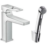 Смеситель для раковины с гигиеническим душем с донным клапаном Hansgrohe Metropol 74522000