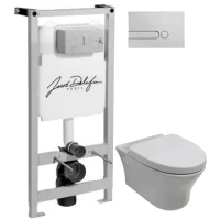 Комплект подвесной унитаз Noken Hotels N399999901 + N356330439 + система инсталляции Jacob Delafon E5504-NF + E4326-CP